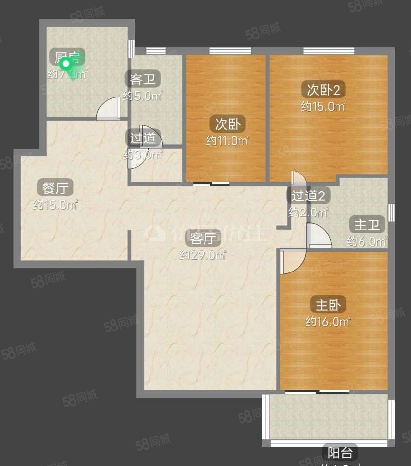 陵江花园3室2厅2卫123㎡南北48万