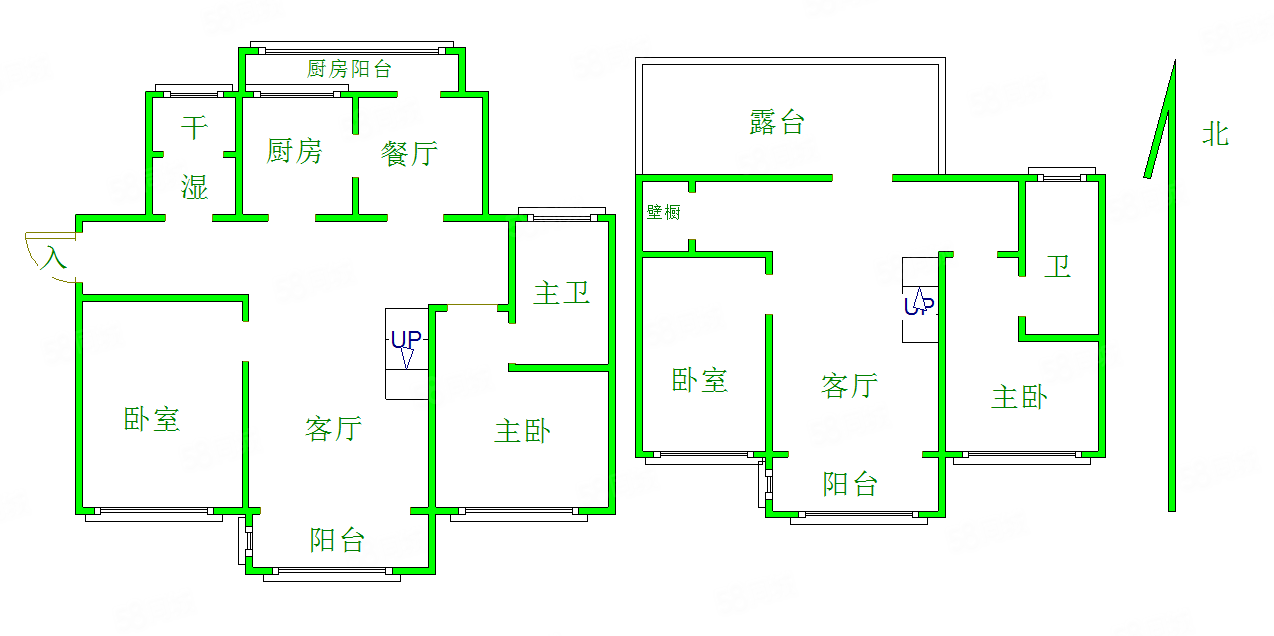 阳光水岸4室3厅3卫233.63㎡南北118万