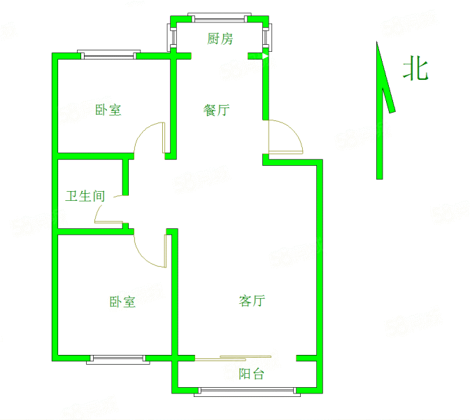 鸿溪书香园2室2厅1卫95㎡南北72万