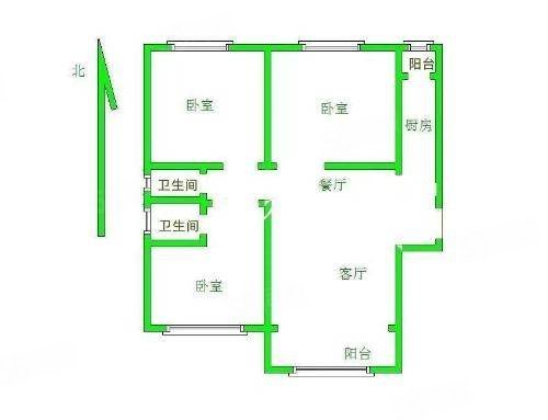 京南一品3室2厅2卫134.58㎡南北185万