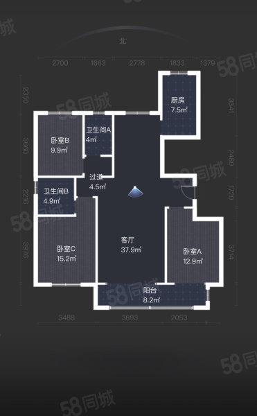 宁夏中房西悦府3室2厅2卫139㎡南北118万