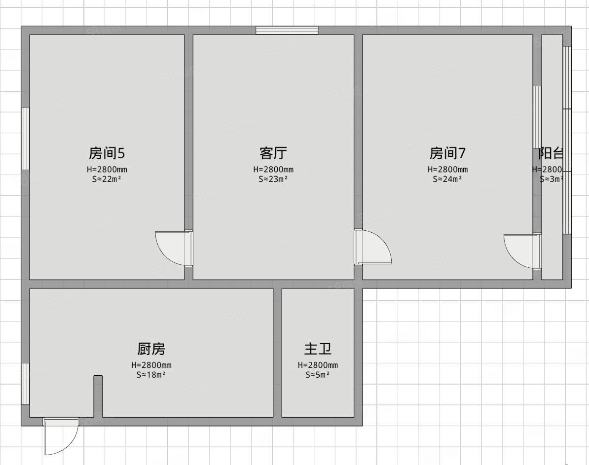 青春路126-134号小区2室1厅1卫55㎡南北88万