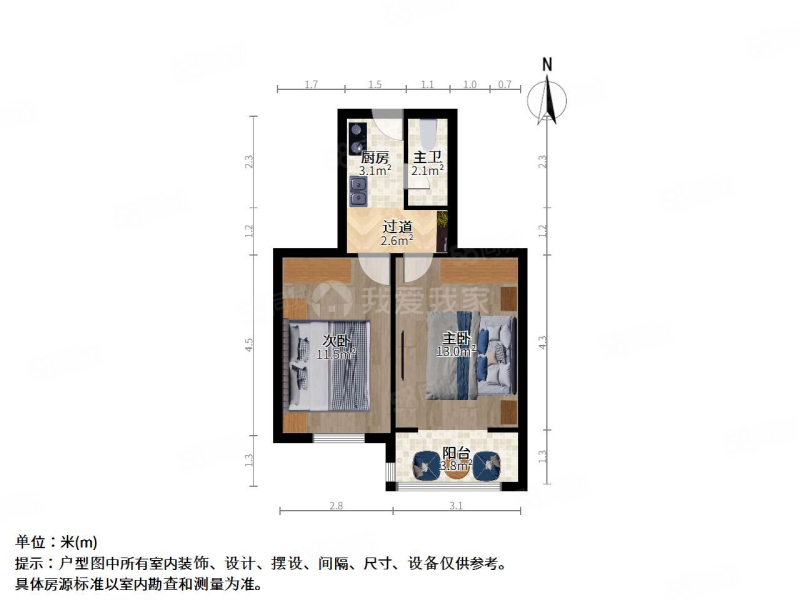 南华小区2室0厅1卫58.15㎡南175万