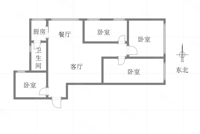 竹园小区(渝中)3室2厅2卫123.46㎡南北80万