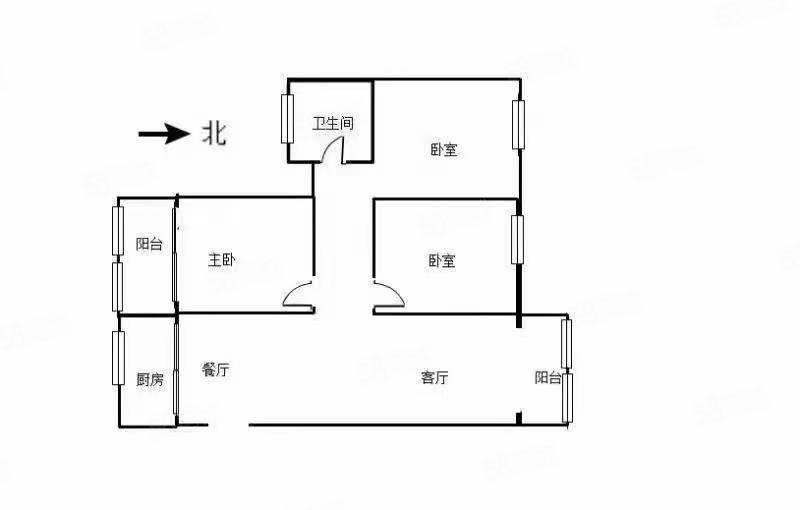 明信时代广场3室2厅2卫128㎡东西75万