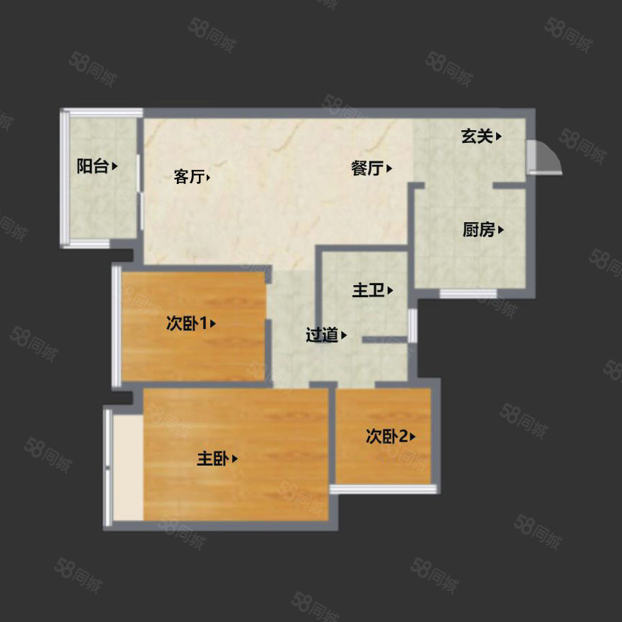 新福港鼎峰3室2厅1卫87㎡南370万