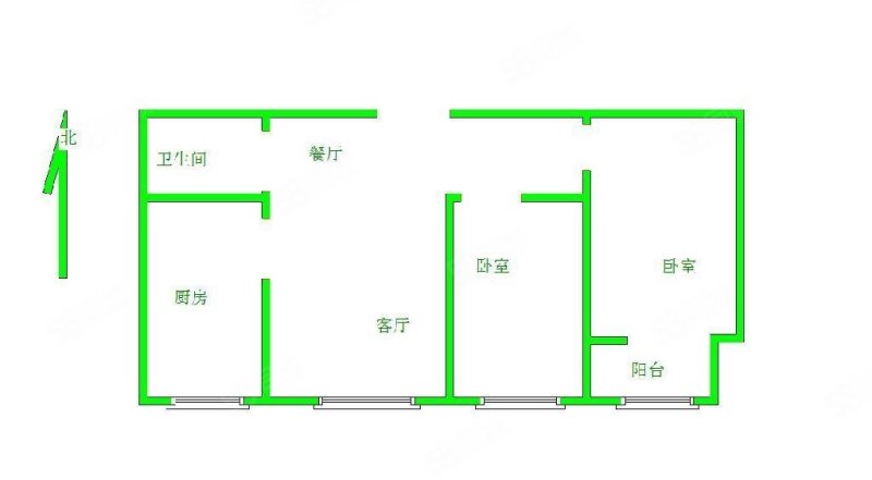 维多利亚夏郡2室2厅1卫93.9㎡南北85万