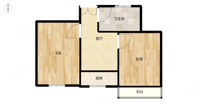 新锦苑路3,4号小区2室1厅1卫61.58㎡南北43万