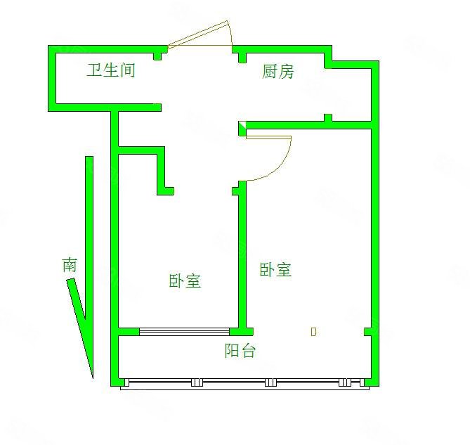 南礼士路甲62号院2室1厅1卫52㎡南北785万