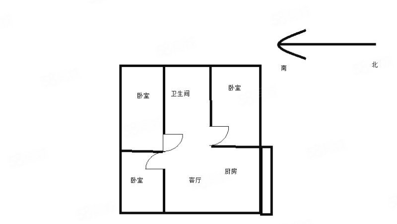 耿家河畔新居2室2厅1卫72㎡南北39万