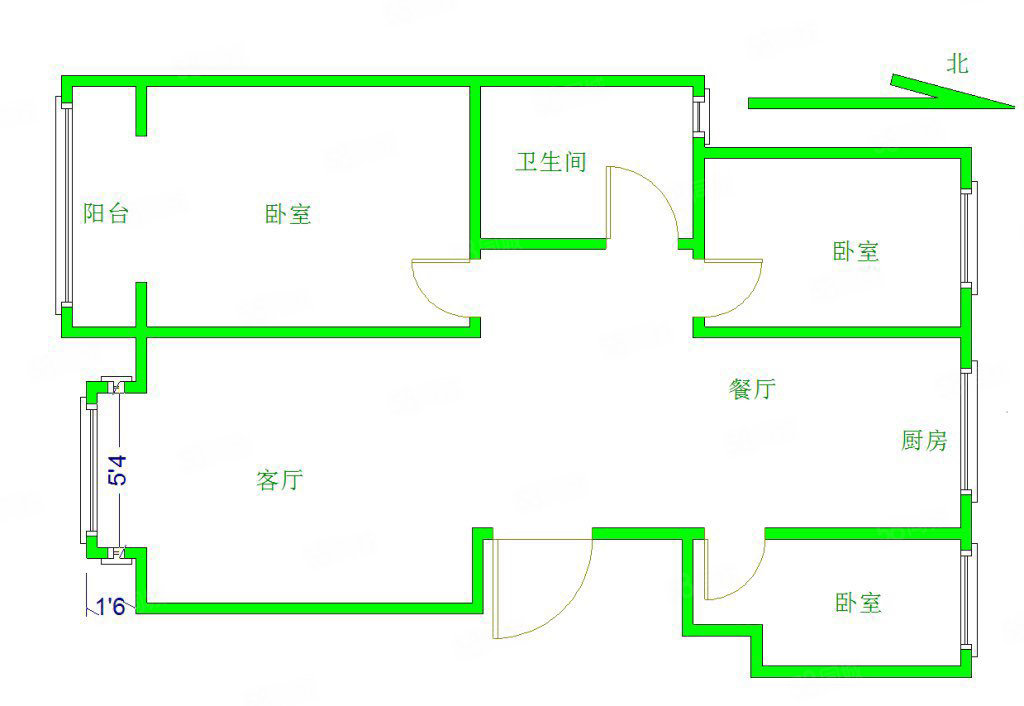 左岸凰城3室2厅1卫108.3㎡南北69.8万