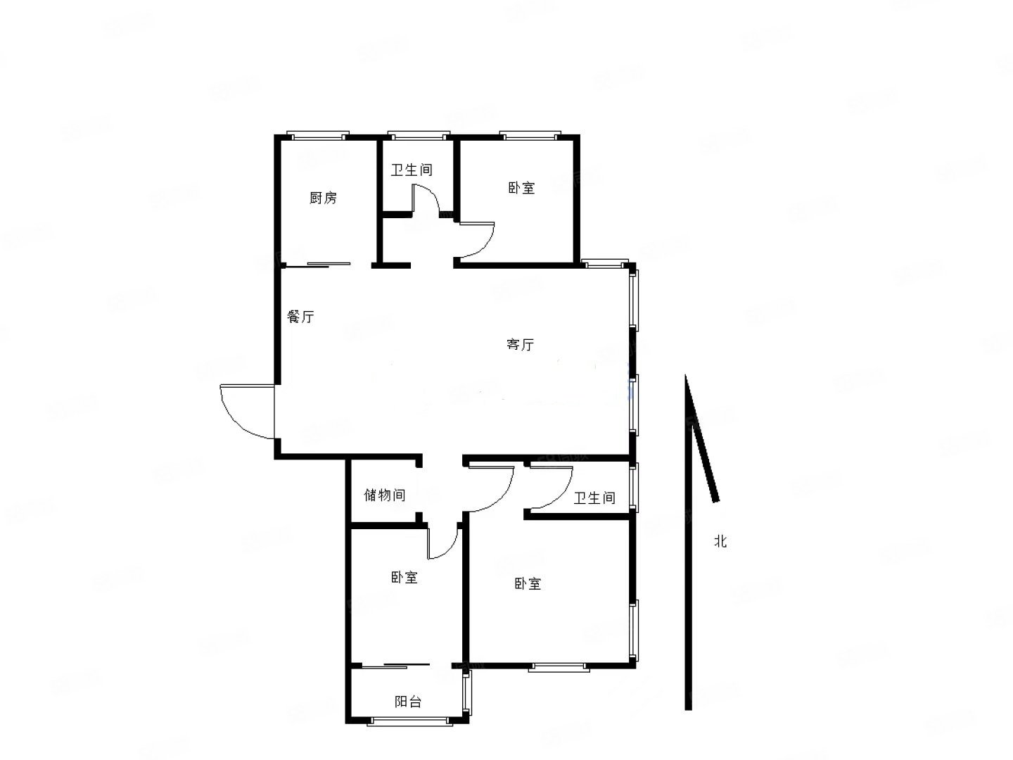 奇林银东家3室2厅2卫155㎡南北78万