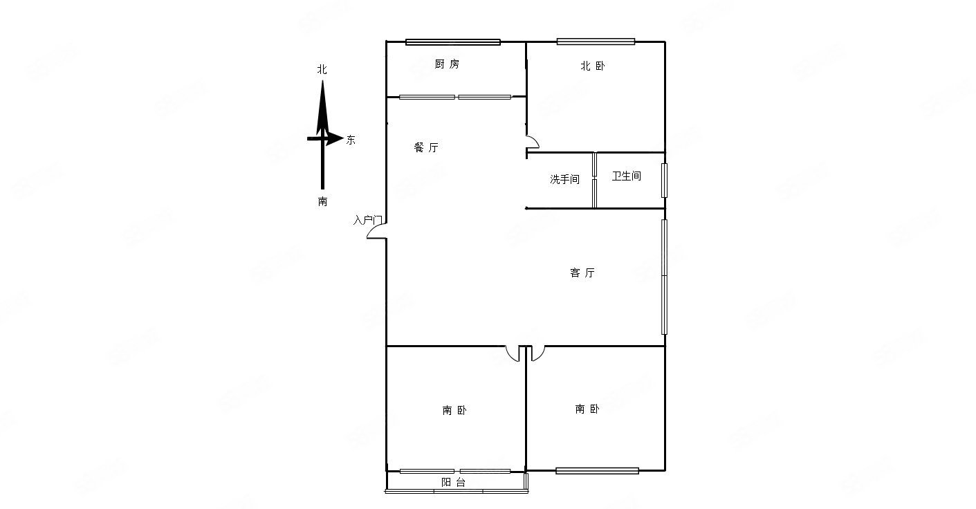 金马怡园3室2厅1卫132㎡南北79.8万