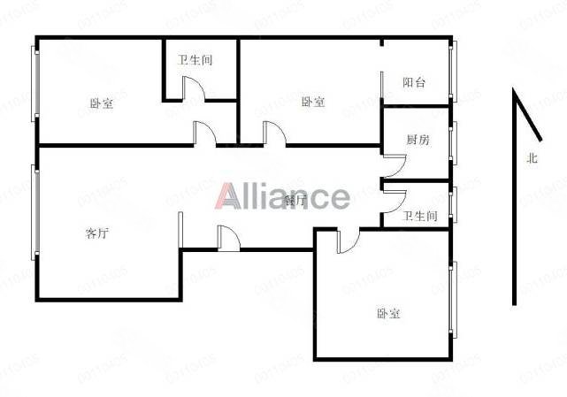 晴岚苑3室2厅1卫100㎡南北56.8万