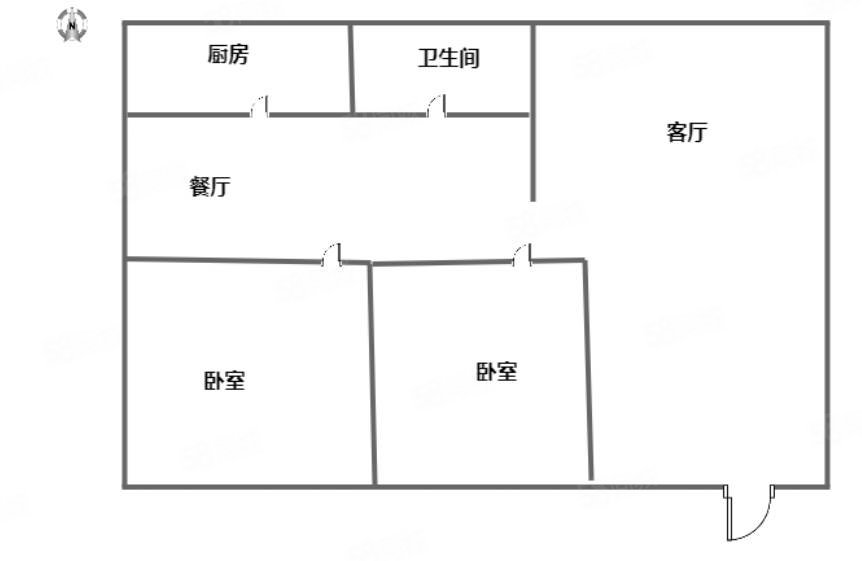 沟张住宅2室2厅1卫105㎡西南52.5万