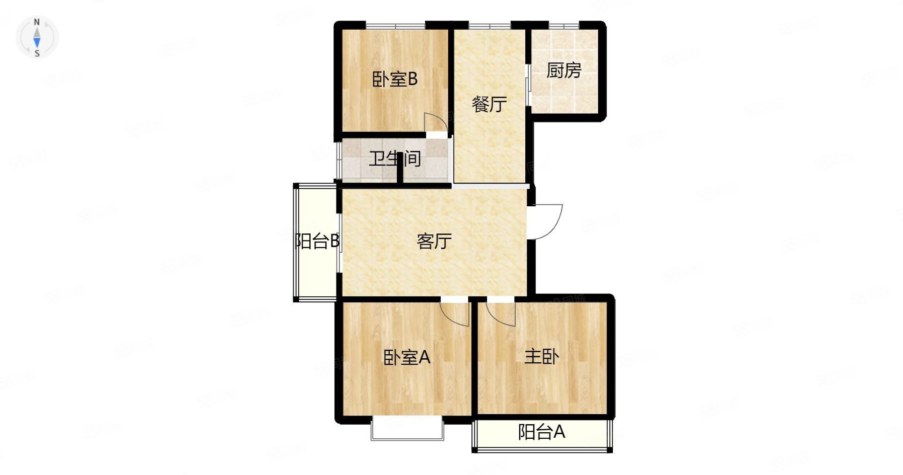 瀛洲安康里3室2厅1卫127㎡南北139万