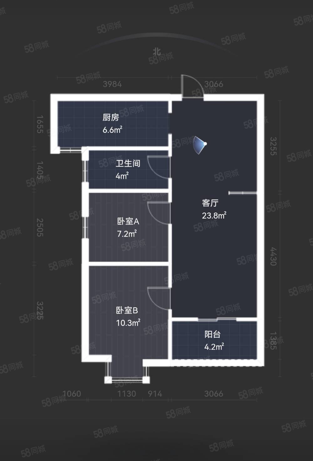 月亮湾金枣苑小区2室2厅1卫78.12㎡南46万