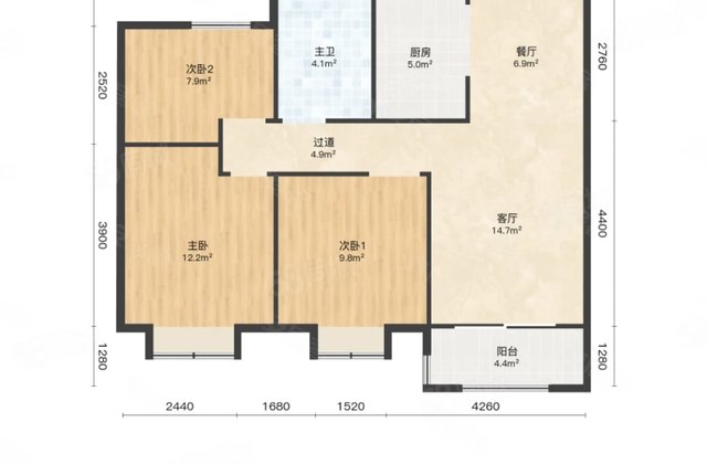 禹洲林海天城3室2厅89.9㎡68万二手房图片