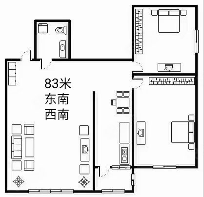 民生尚都福园2室1厅1卫84㎡西南53万
