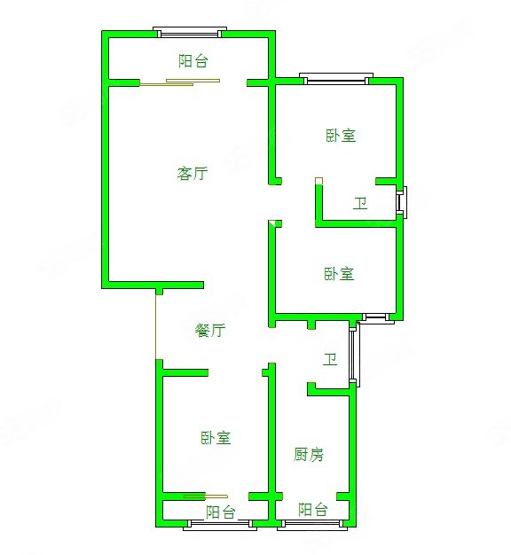 重邮教师公寓3室2厅2卫123㎡南北86万