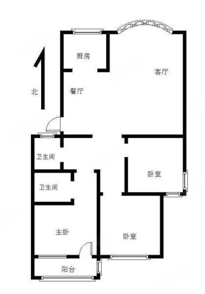 德政园怡心苑3室1厅2卫122.94㎡南95万