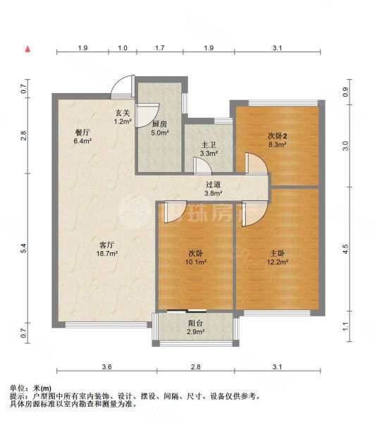 碧水蓝天3室2厅1卫89㎡南75万