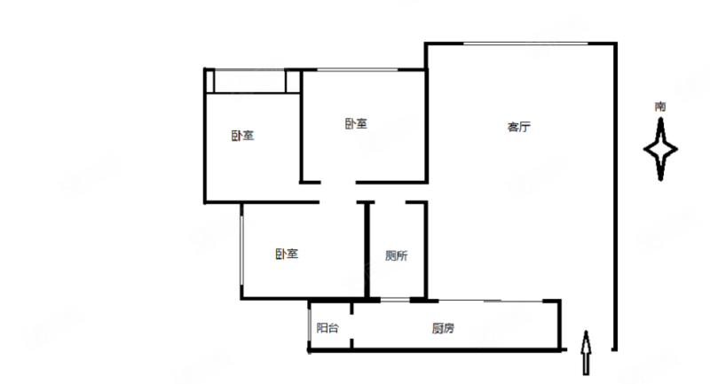 金科黄金海岸一期,四期(丰都)3室2厅1卫96.85㎡南北56万