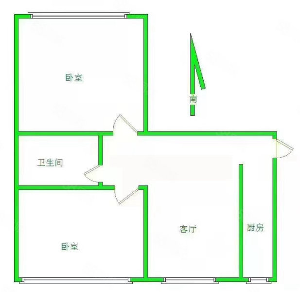 民和文苑2室1厅1卫82.3㎡南北41万