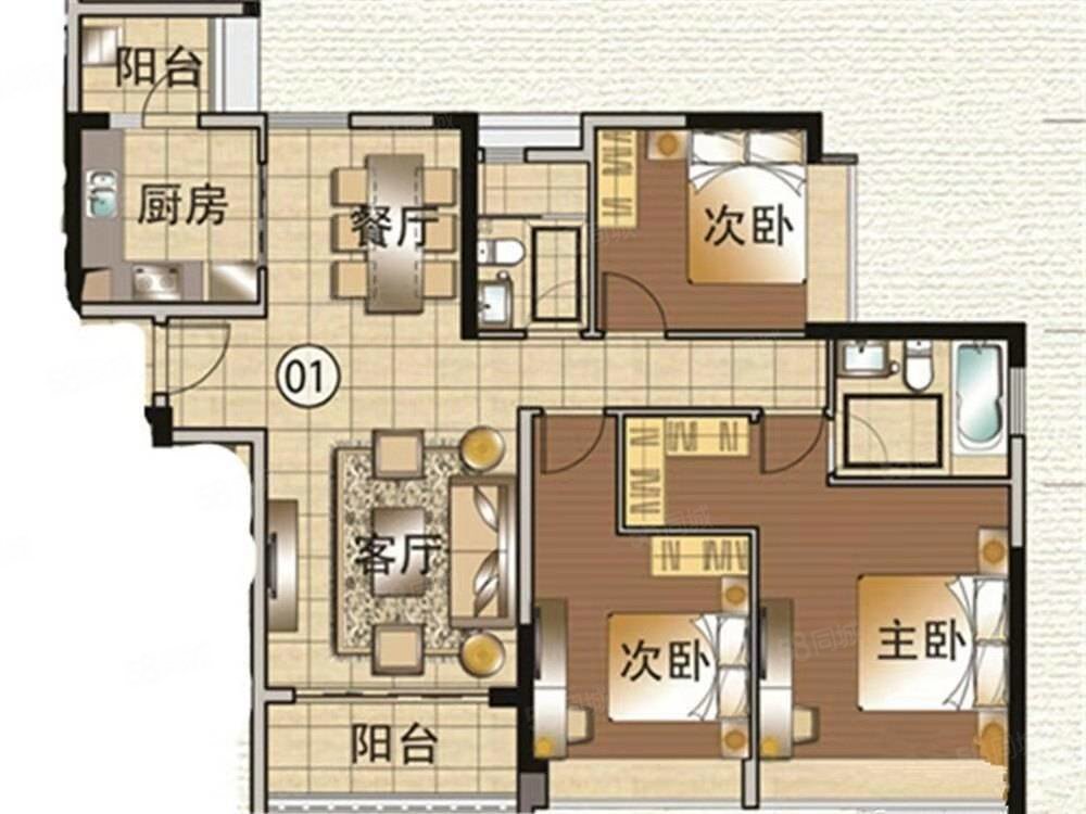 玉金假日星城一期3室2厅2卫125㎡南北41.4万