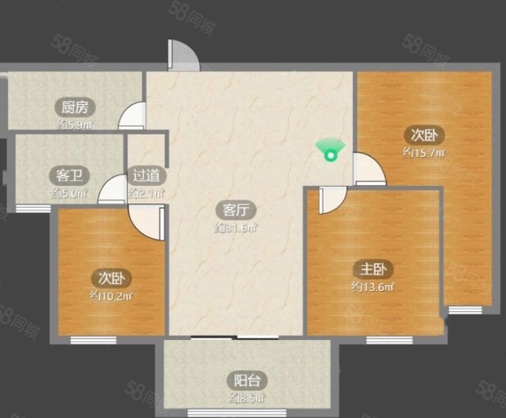 剑桥澜湾3室2厅1卫112.03㎡南155万