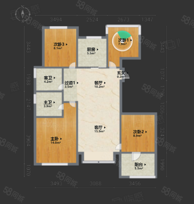 欢乐海岸(二三四期)4室2厅2卫129.62㎡南466万