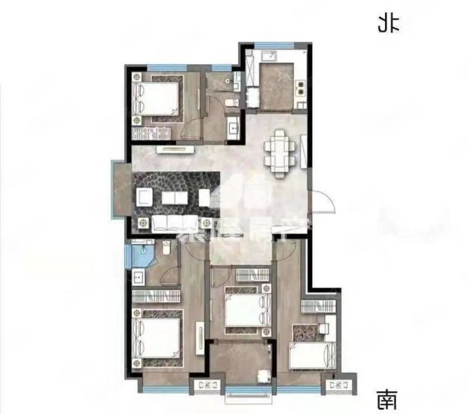 裕昌莲湖新城南区(1-8号楼)4室2厅2卫150㎡南北173万