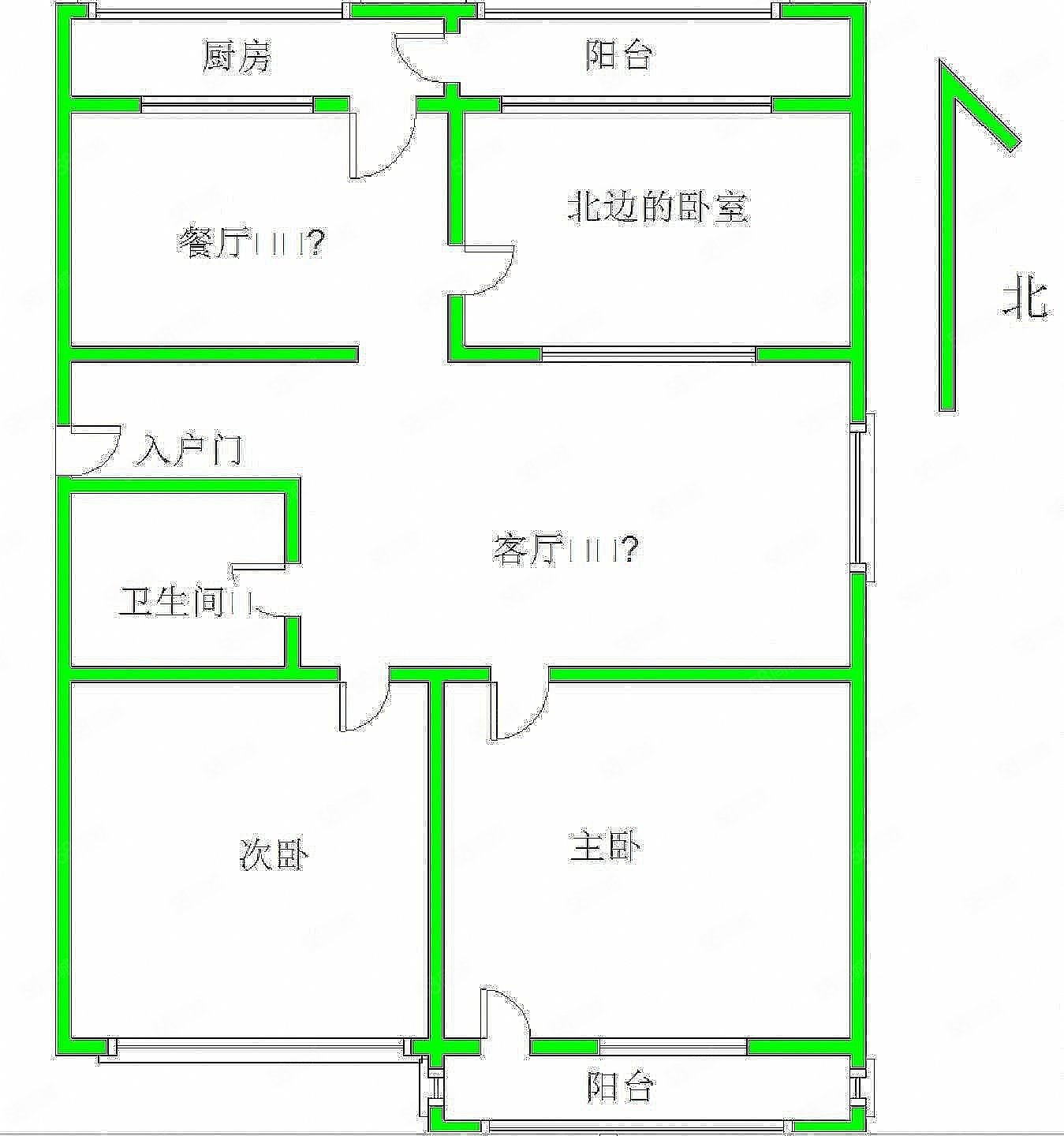 回化小区3室2厅1卫98㎡南北63万