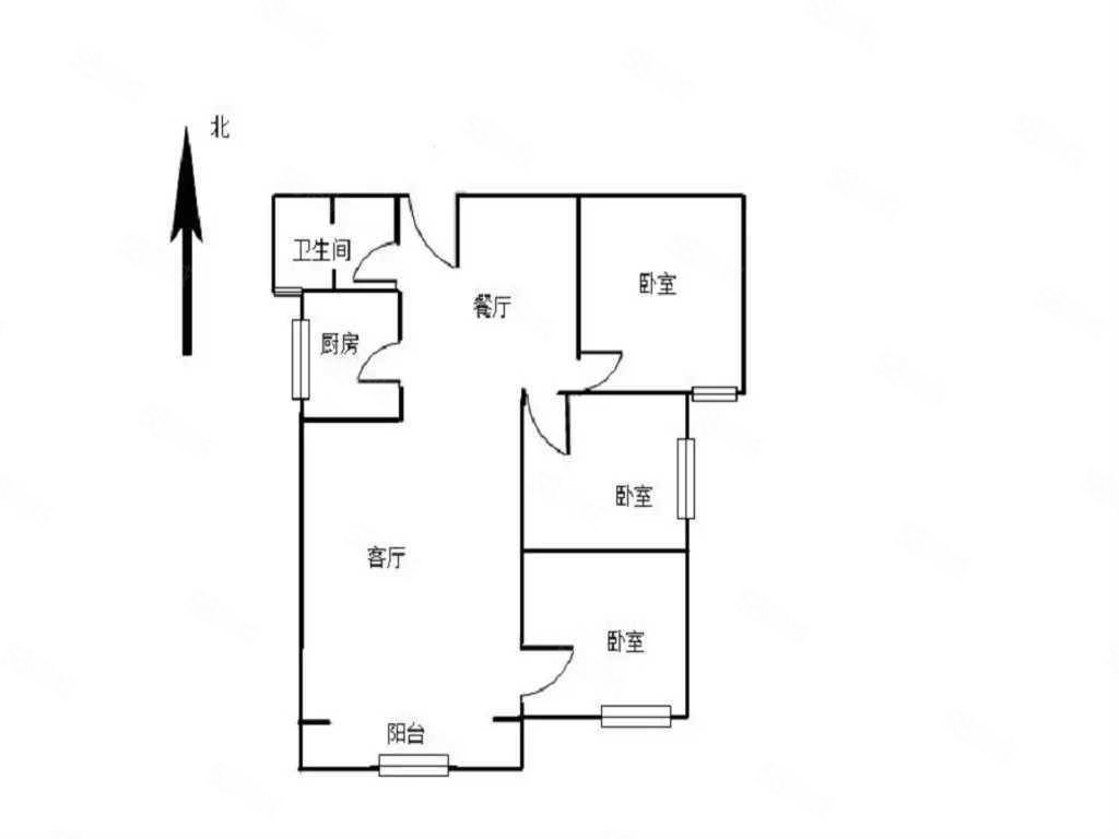 兆隆金盾国际A区3室2厅1卫106㎡南北58万