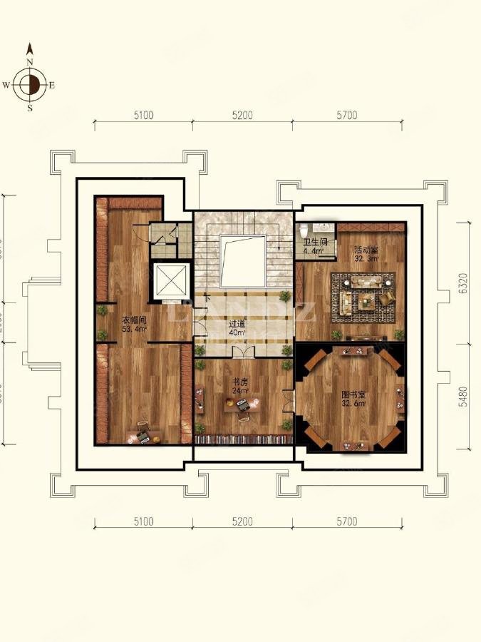 九章別墅6室6廳7衛(wèi)1076㎡南北19900萬