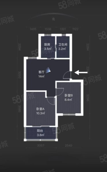 翠柏一里2室1厅1卫51.36㎡南138万