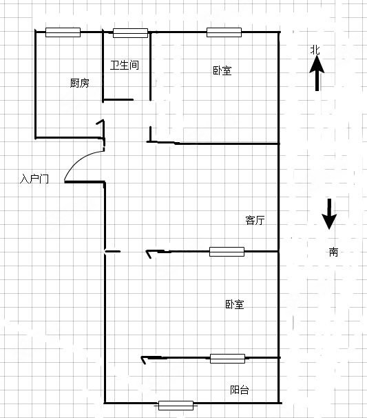 升平小区2室1厅1卫63㎡南北138万