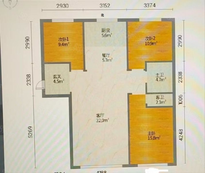 开源金懋府3室2厅1卫118㎡南北76.6万