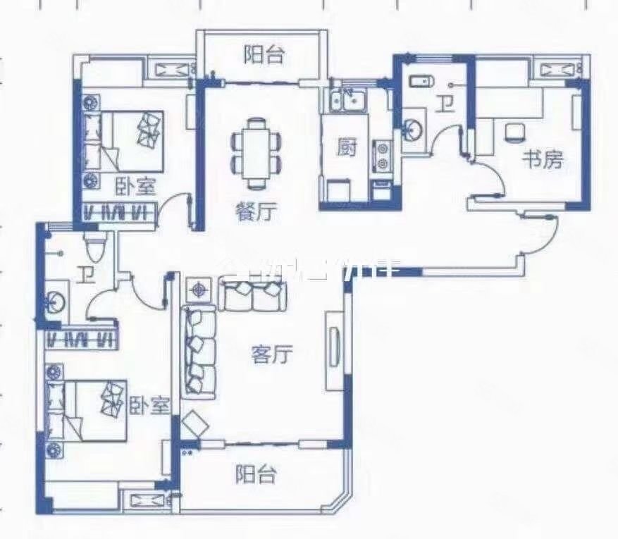 半山云庭3室2厅2卫121.5㎡南北90万