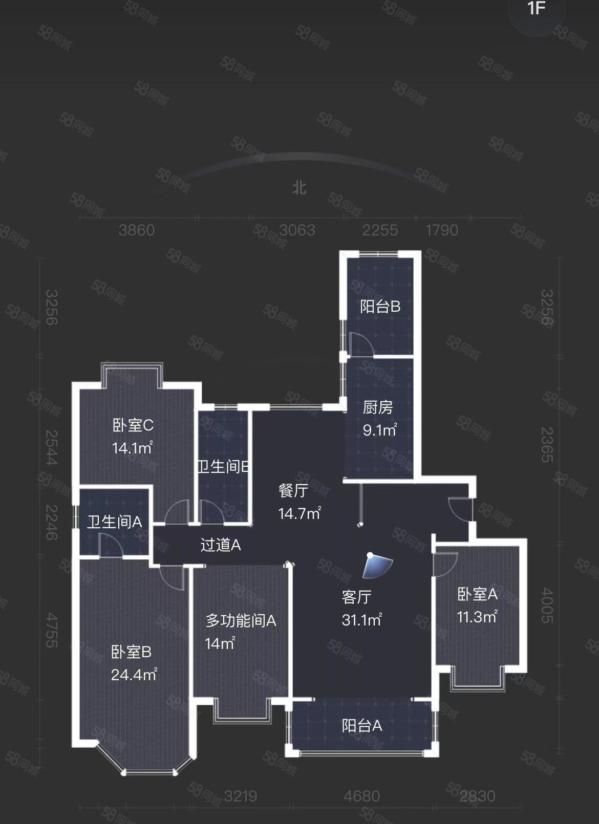 曲江6号9室3厅3卫199.23㎡南北900万