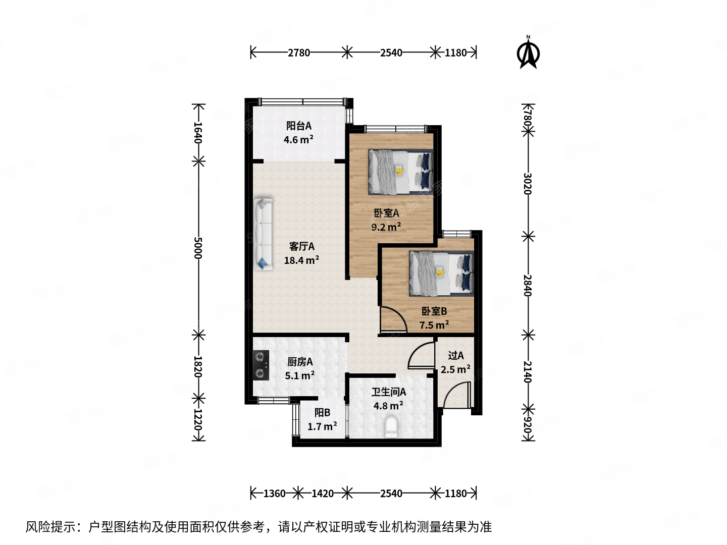 昊天偉業(yè)嘉園東里2室1廳1衛(wèi)75.34㎡南北109萬(wàn)