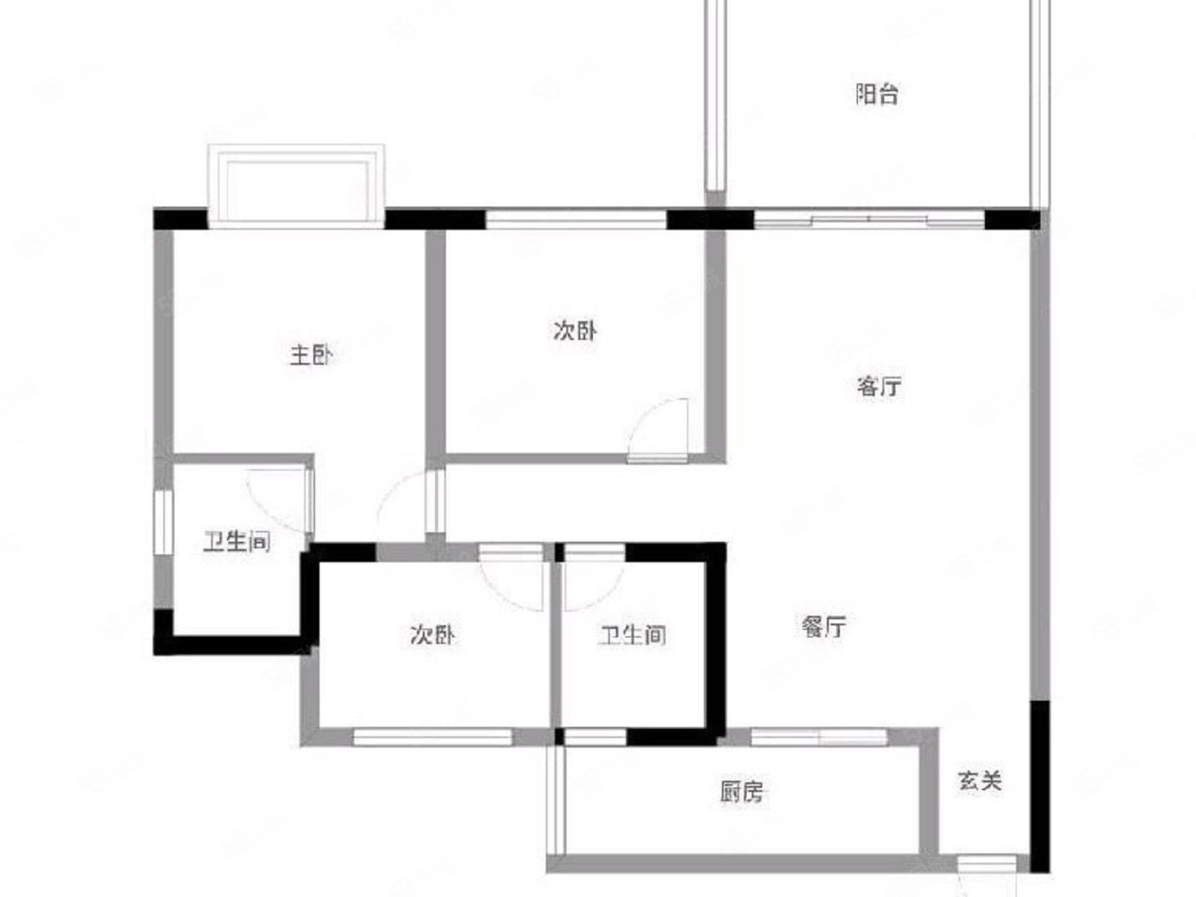 晋愉岭海翡冷翠3室2厅2卫106㎡东101万