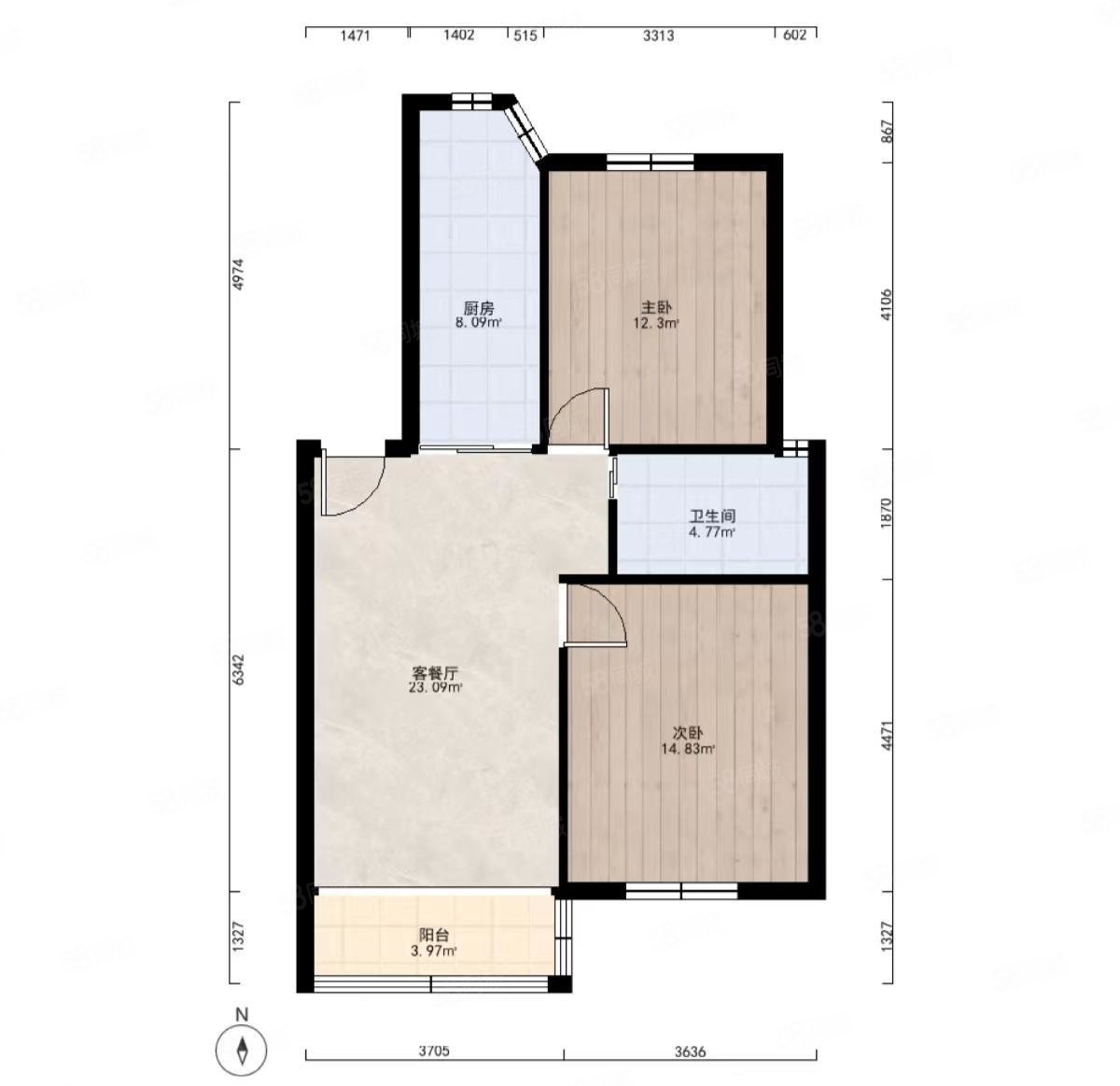 桃李家园2室2厅1卫89.25㎡南620万