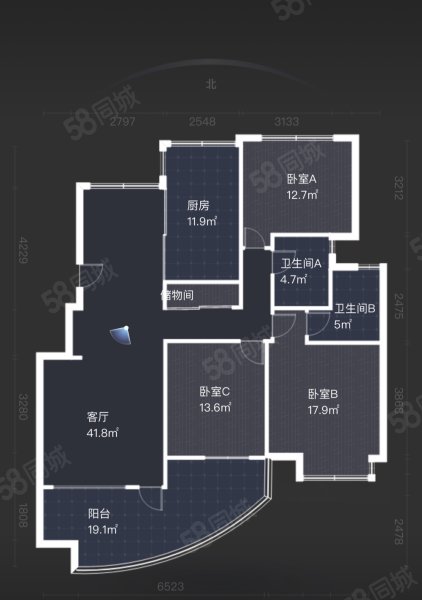 锦丽苑3室2厅2卫146㎡南北580万