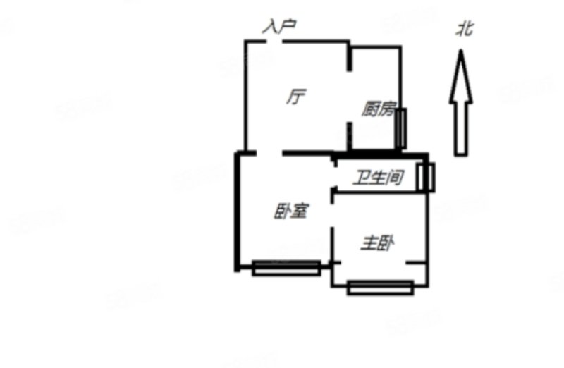 贸盛大厦2室1厅1卫72㎡南80万