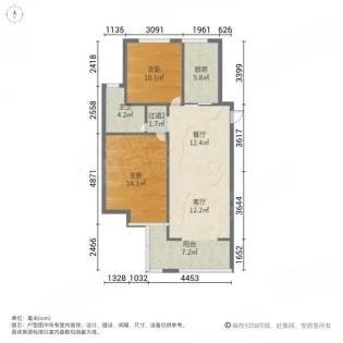 宝信润山2室2厅1卫89.9㎡南北88万