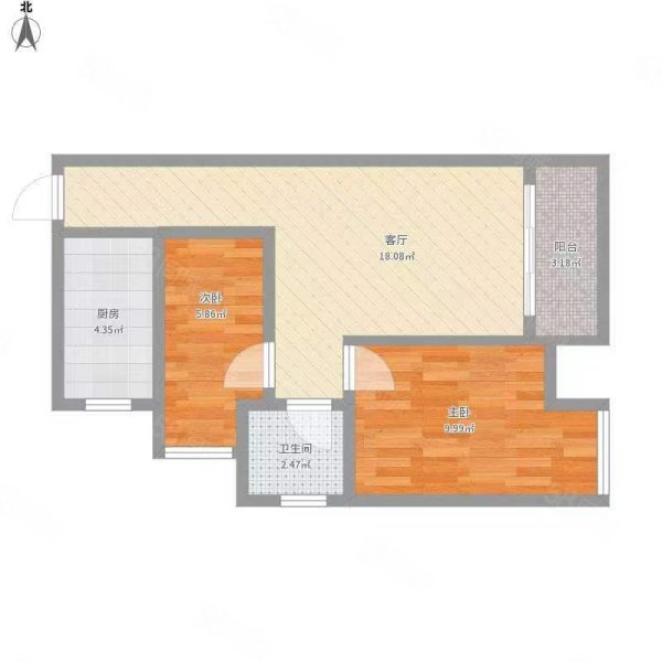 康佳花园2室2厅1卫84㎡南北13万