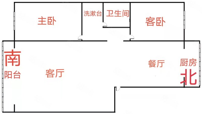 泰琛大厦2室2厅1卫64㎡南55万