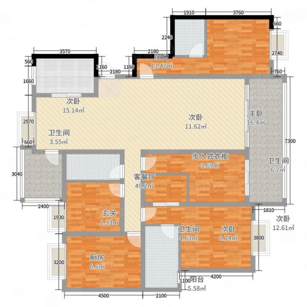 万宝威尼斯蓝湾1室1厅1卫63.46㎡南北180万