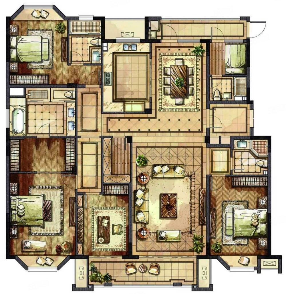 春天五彩江南6室2厅4卫233㎡南78.8万